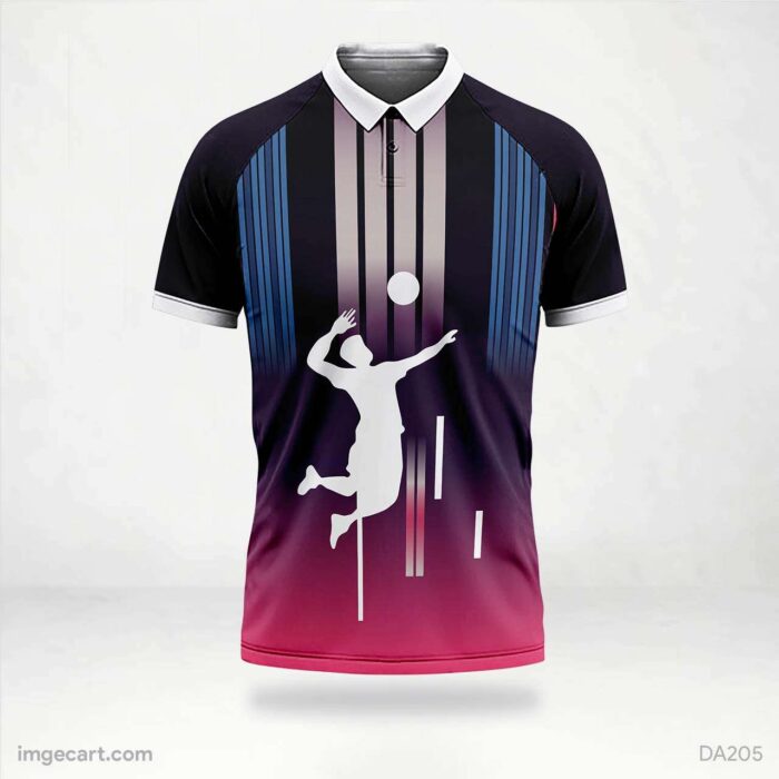 Volleyball Jersey Design Blue and Purple Effect