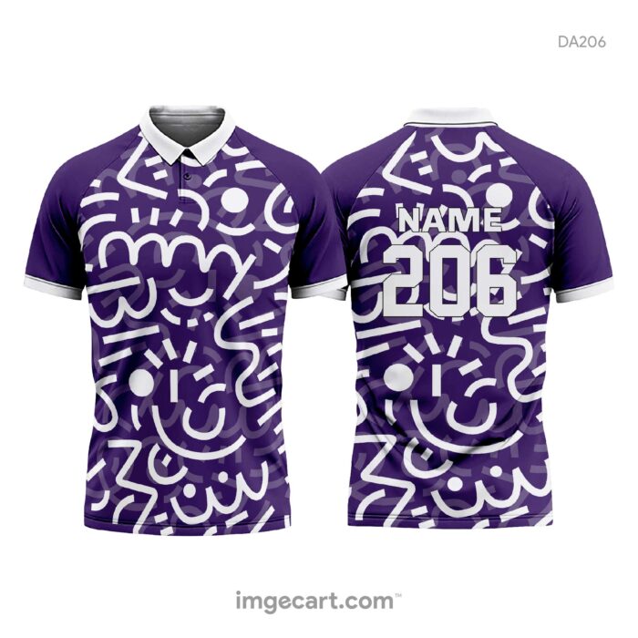 Cricket Jersey Design Purple with White Effect