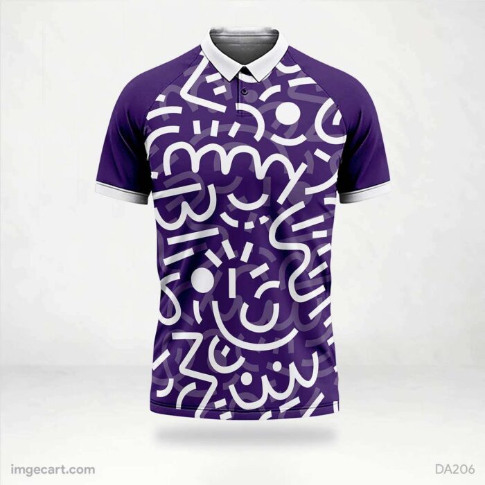 Cricket Jersey Design Purple with White Effect