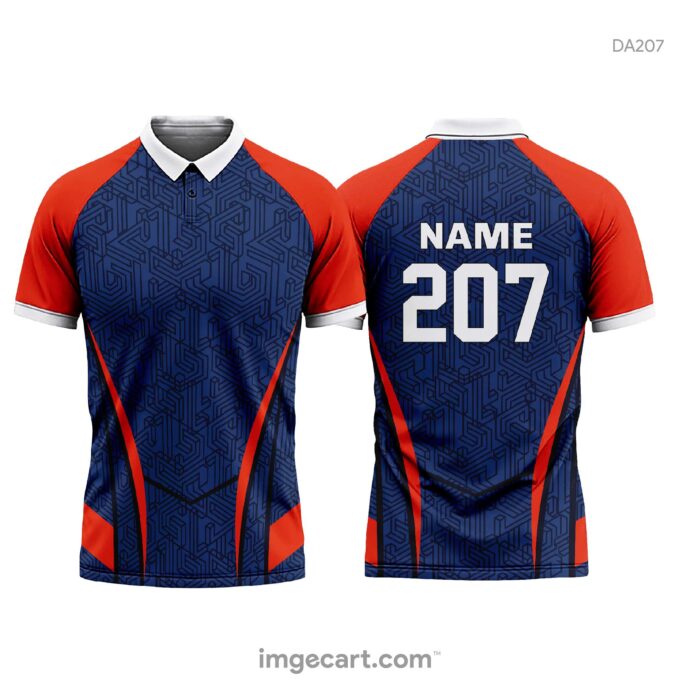 Cricket Jersey Design Blue and Red