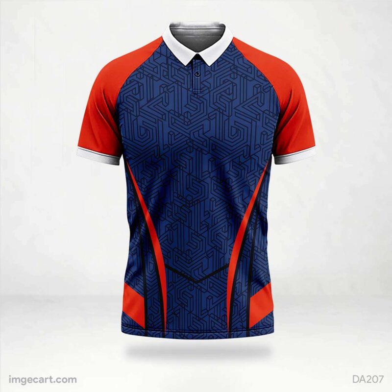 Cricket Jersey Design Blue and Red