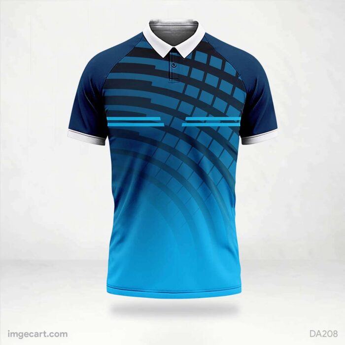 Cricket Jersey Design Blue with Patterns
