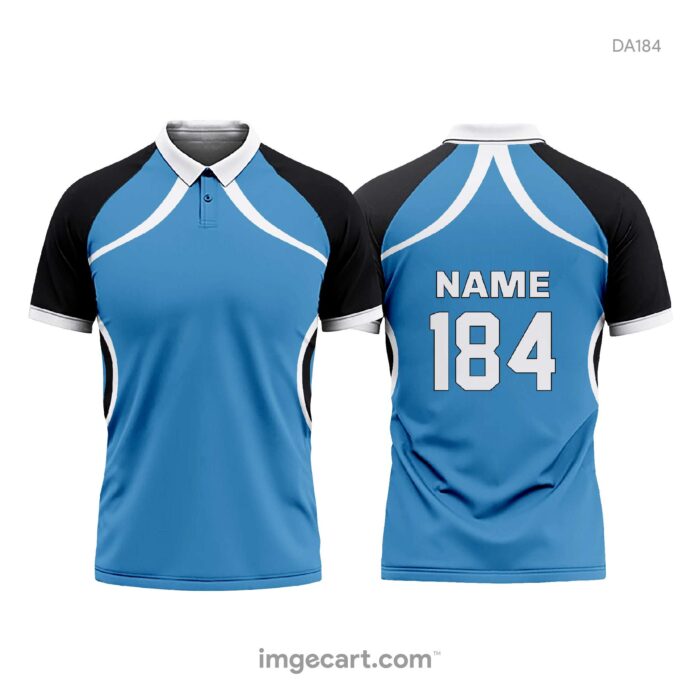 Cricket Jersey Design Blue with White Lines