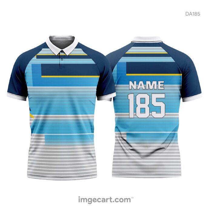 Cricket Jersey Design Blue and Grey