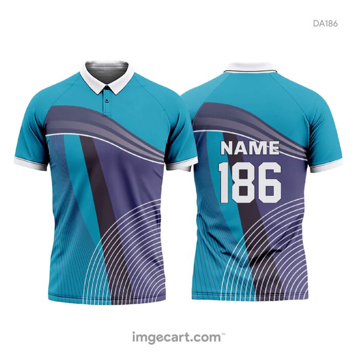 Cricket Jersey Design Blue with Purple Effect