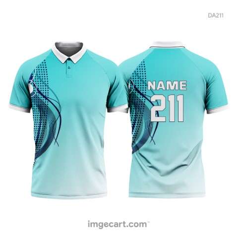 Cricket Jersey Design Blue and white with Pattern - imgecart