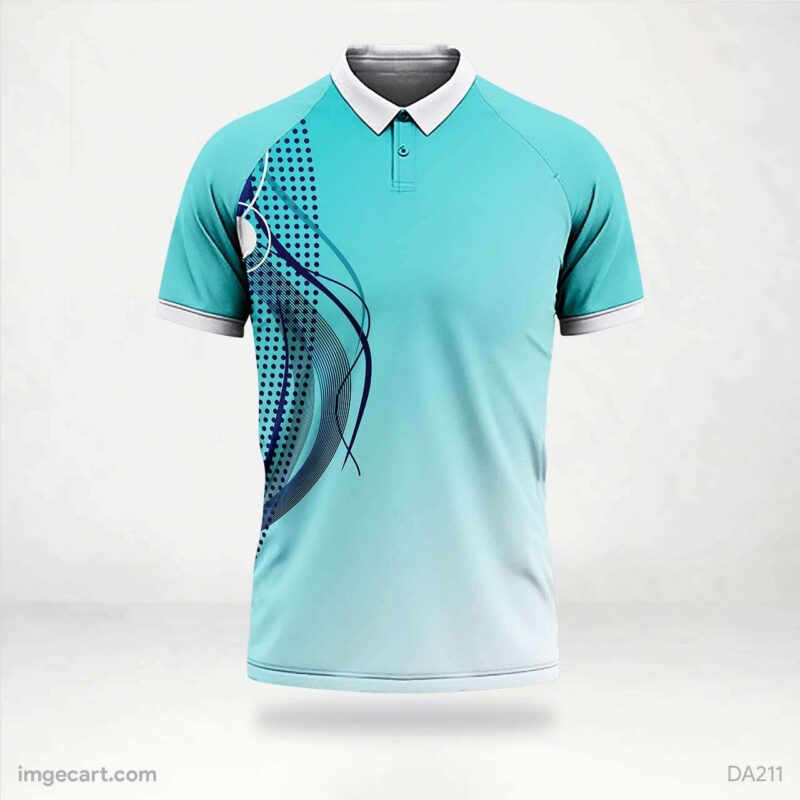 Cricket Jersey Design Blue and white with Pattern