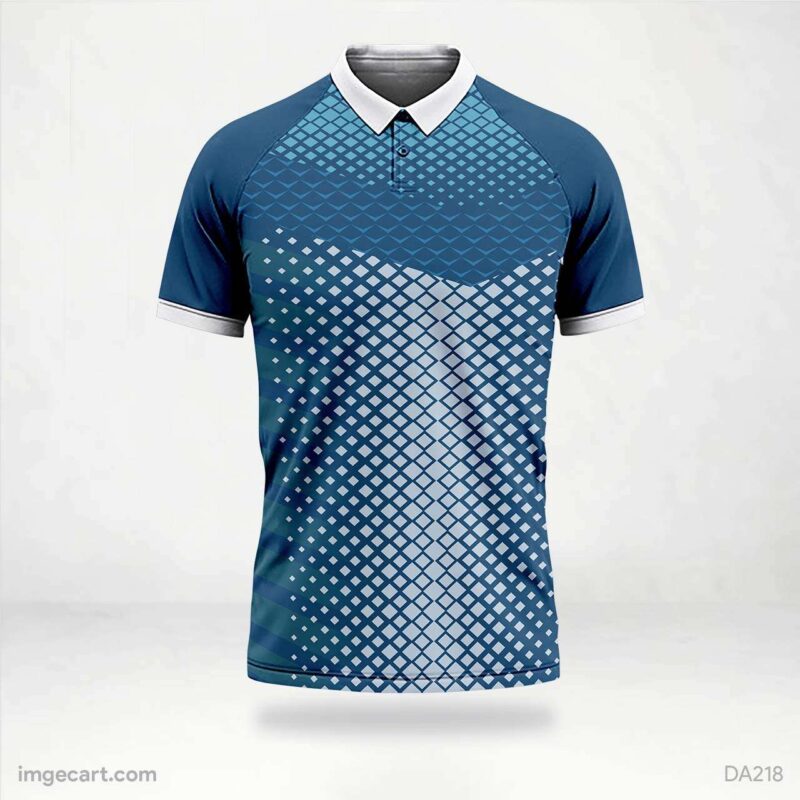 Cricket Jersey Design Blue with white Pattern