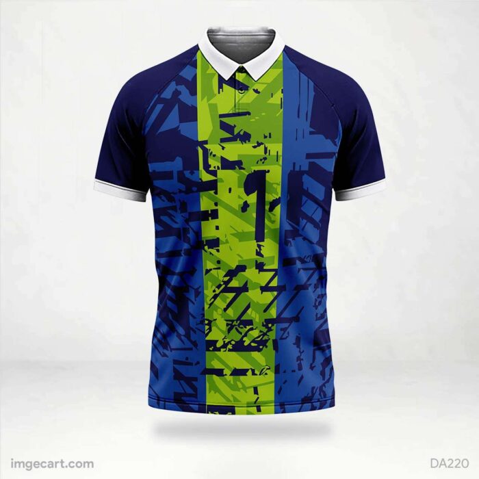 Cricket Jersey Navy Blue Design with prints