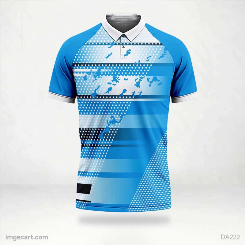 Cricket Jersey Design Blue with square Pattern