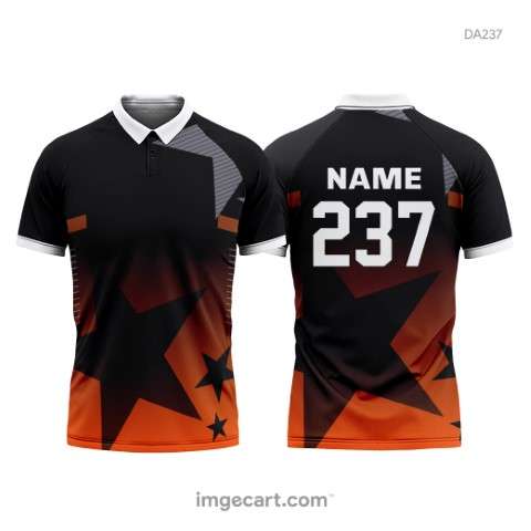 Football Jersey Design Black and Orange Sublimation - imgecart