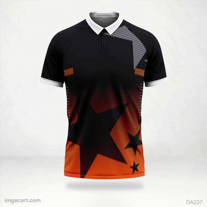 Cricket Jersey Design Black and Red with pattern