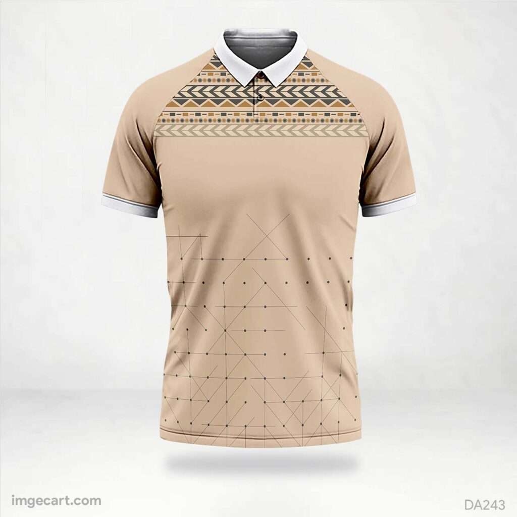 Cricket Jersey Design Cream with grey pattern - imgecart