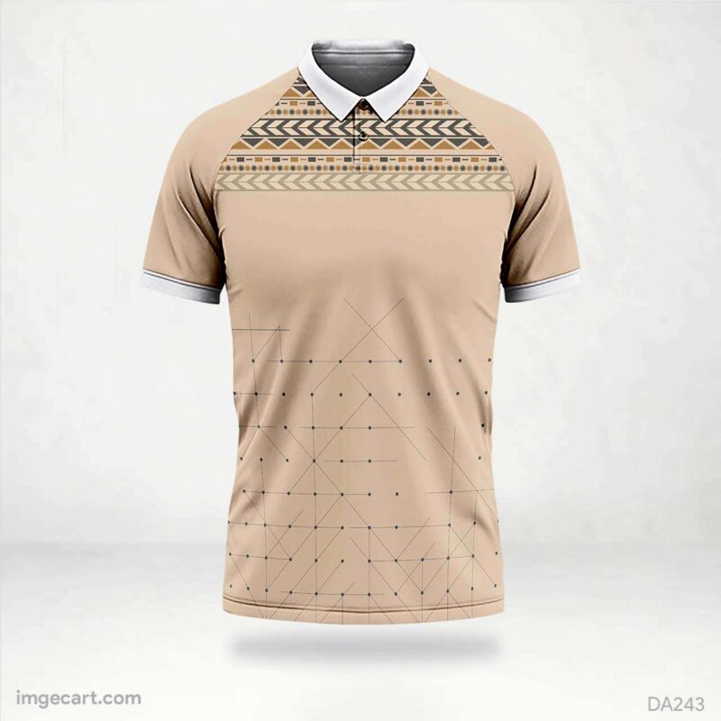 Cricket Jersey Design Cream with grey pattern