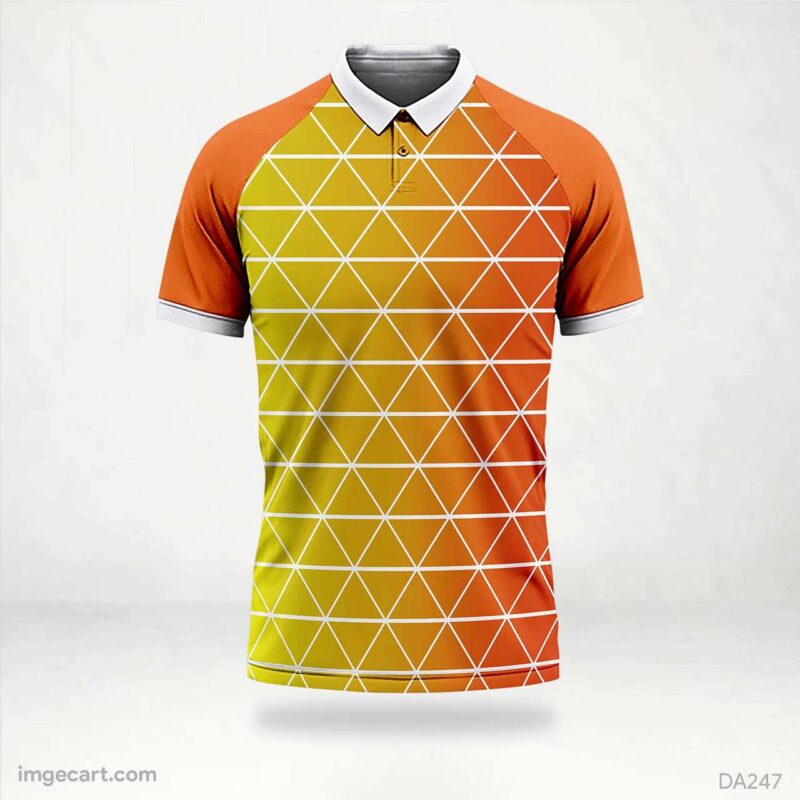 Cricket Jersey Orange and yellow Design with Pattern