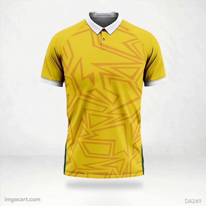 Cricket Jersey Yellow Design with Pattern