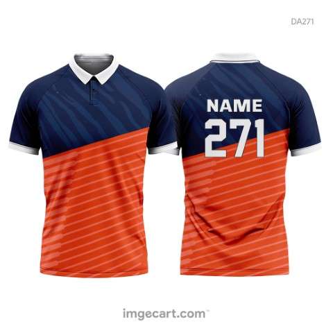 Football Jersey Design Blue and Orange Sublimation