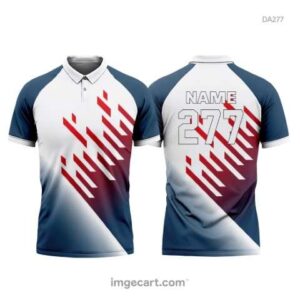 Volleyball Jersey Design Blue with Red Patterns - imgecart