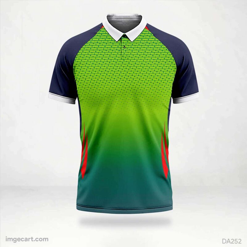 Cricket Jersey Design Blue, Red and Green