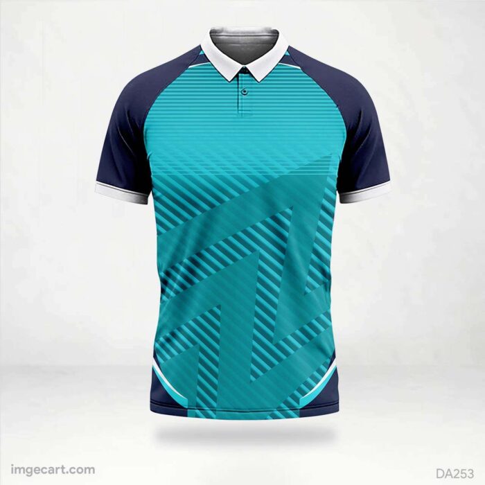 Cricket Jersey Design blue with pattern - imgecart