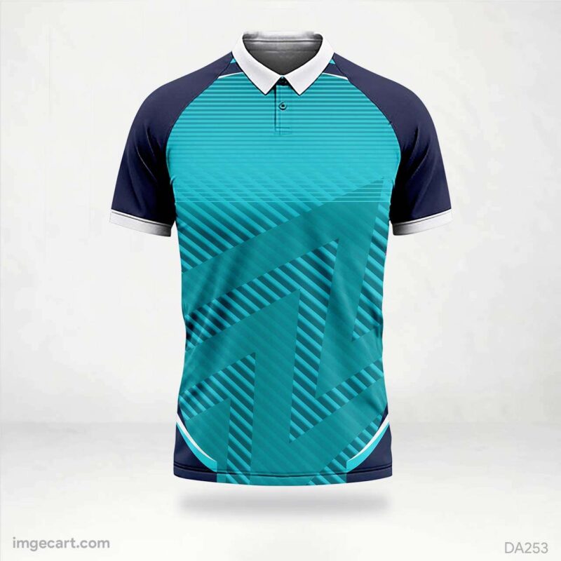 Cricket Jersey Design blue with pattern