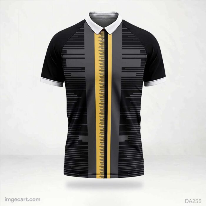 E-sports Jersey Design Black with Yellow and Grey pattern