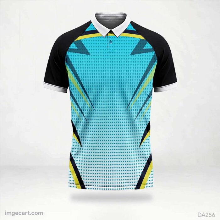E-sports Jersey Design Black with blue pattern Sublimation - imgecart