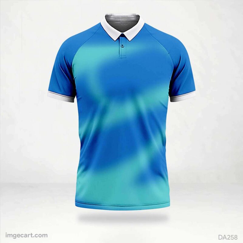 Cricket Jersey Design Blue and Green gradient