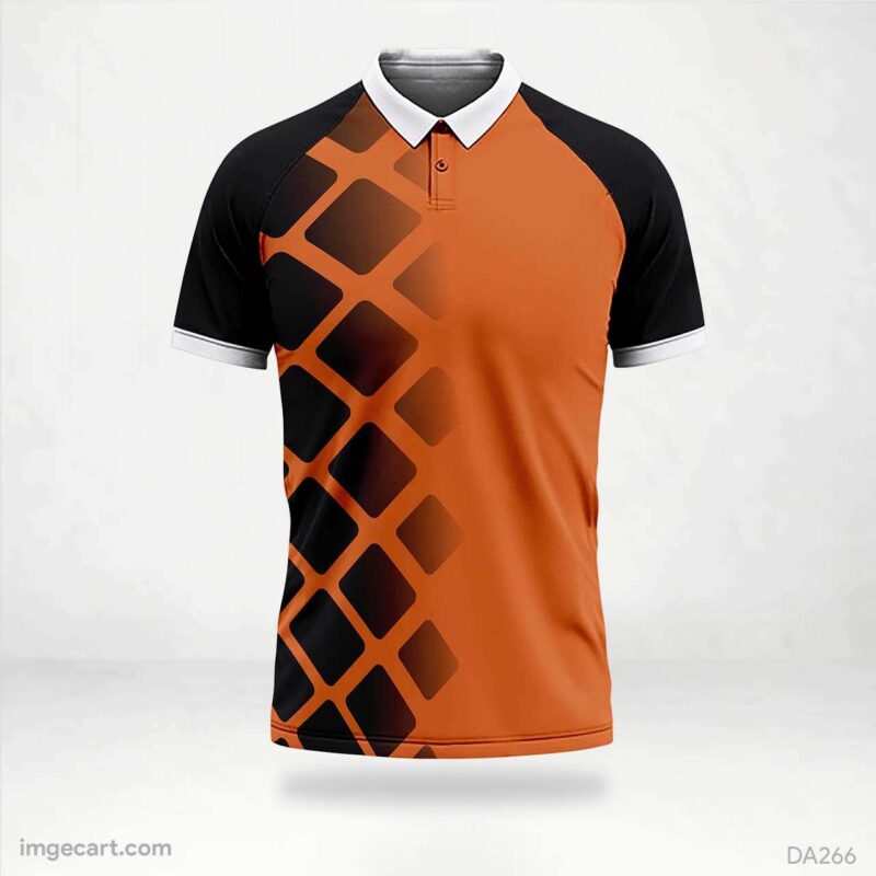 Football Jersey Design Black and Orange Sublimation