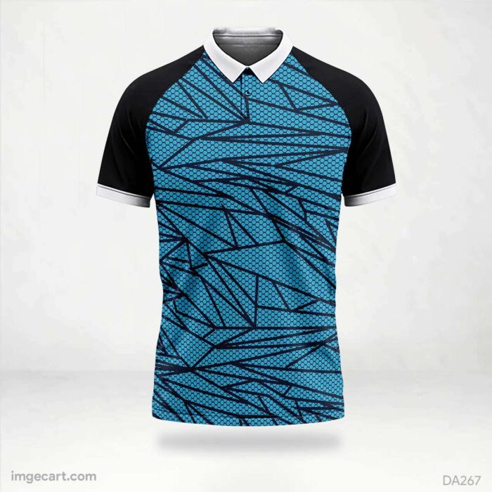 Football Jersey Design Blue with black Pattern