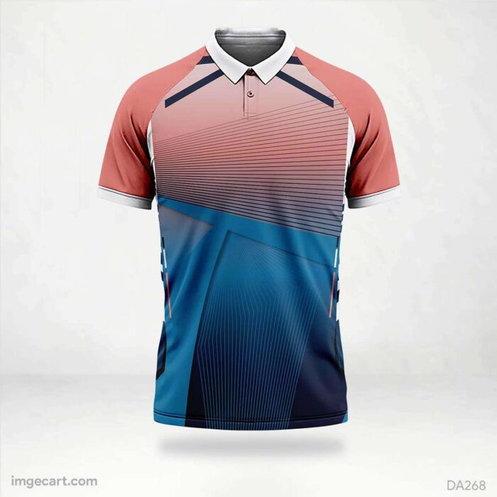 Cricket Jersey Design Pink and Blue gradient