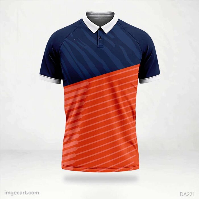 Football Jersey Design Blue and Orange Sublimation