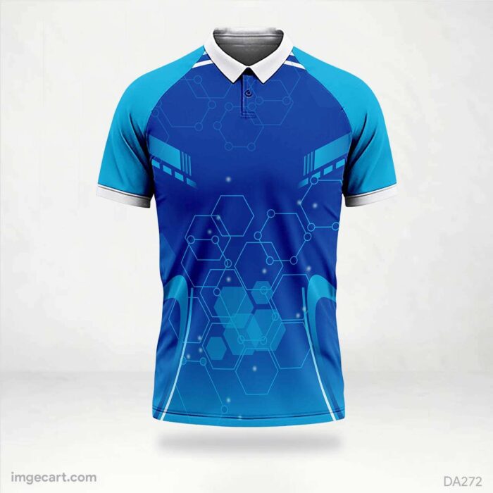 Cricket Jersey Design Blue with Pattern