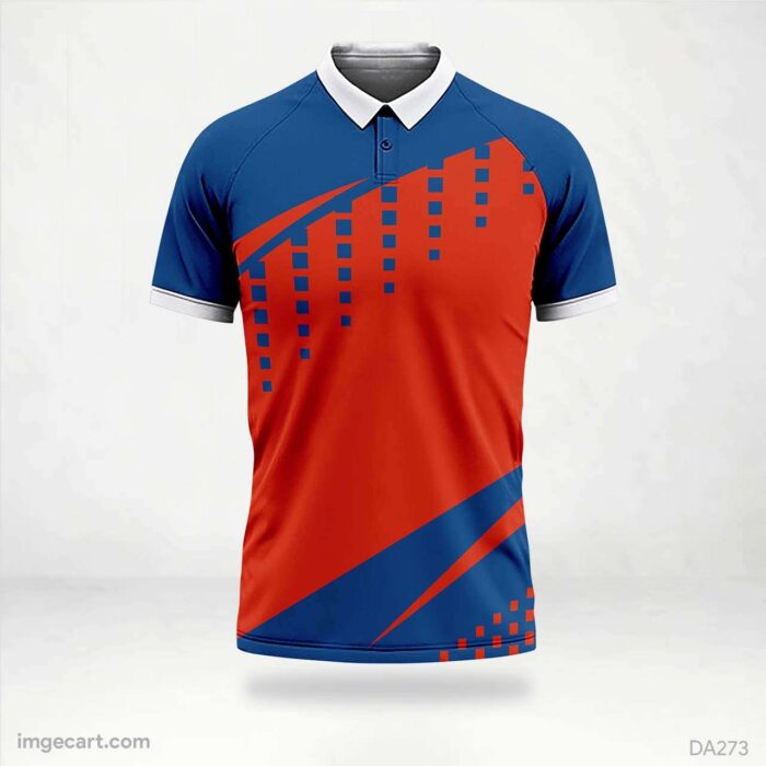 Football Jersey Design Blue and Orange Pattern