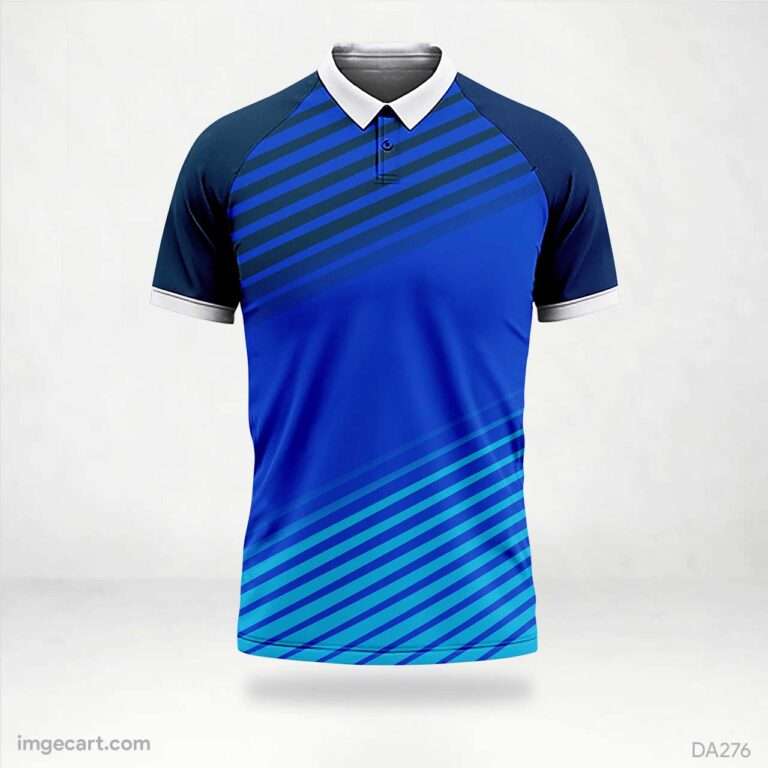 Cricket Jersey Design Blue with Lines - imgecart