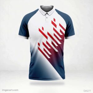 Volleyball Jersey Design Blue with Red Patterns - imgecart