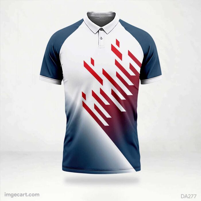 Volleyball Jersey Design Blue with Red Patterns