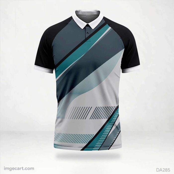 Football Jersey Design grey with green design - imgecart