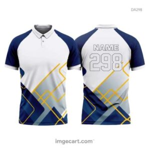 Cricket Jersey Design Blue with golden patterns - imgecart