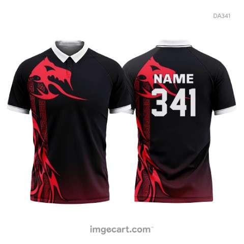 Football Jersey Design Black with red Sublimation - imgecart