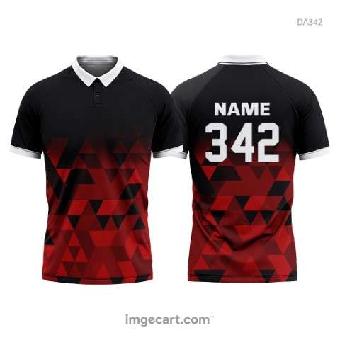 Volleyball Jersey Design Black with red - imgecart