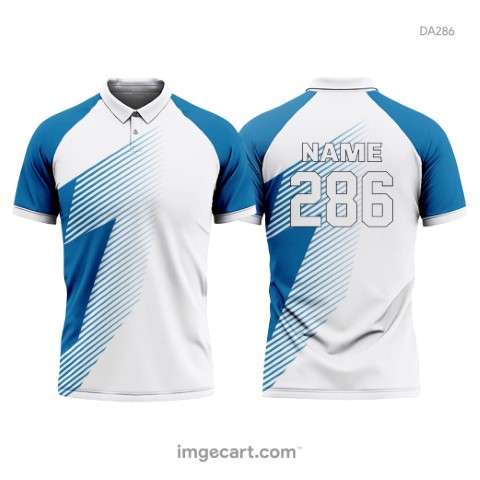 Football Jersey Design white with blue design - imgecart