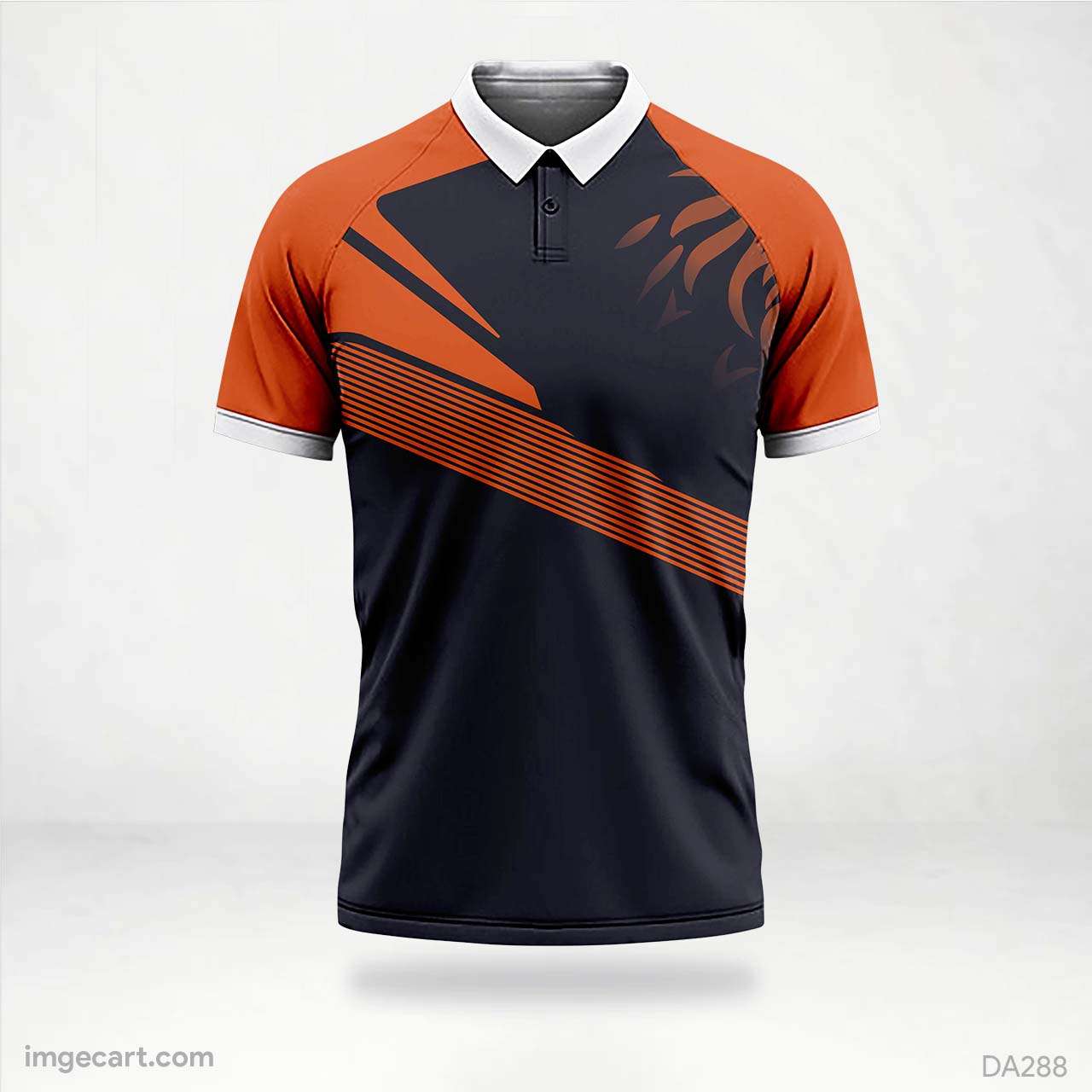 Cricket jersey black with orange Pattern - imgecart