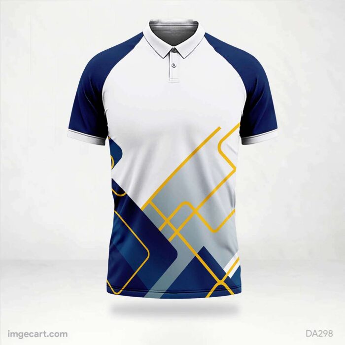 Cricket Jersey Design Blue with grey patterns