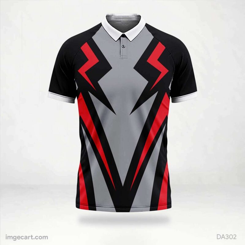 E-sports Jersey Design Black with red Sublimation