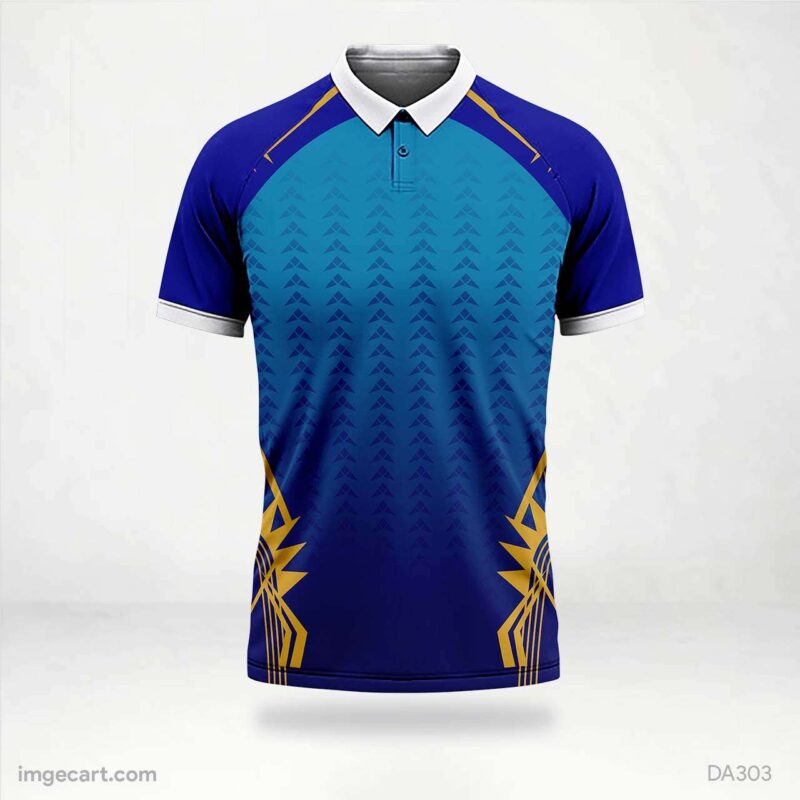 Cricket Jersey Design Blue and gold Sublimation