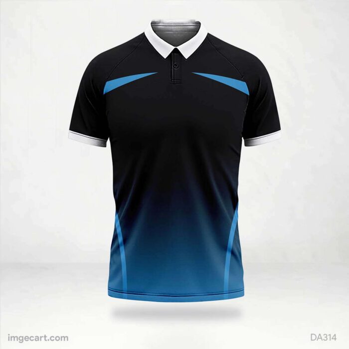 Cricket Jersey Design Black with blue gradient