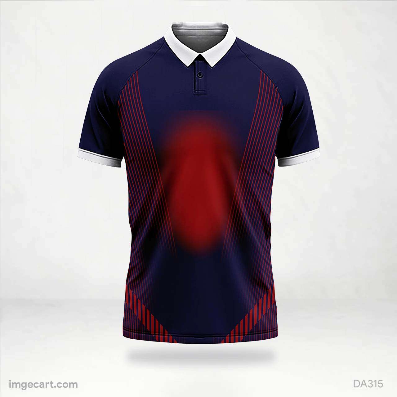 Cricket jersey blue with red pattern - imgecart