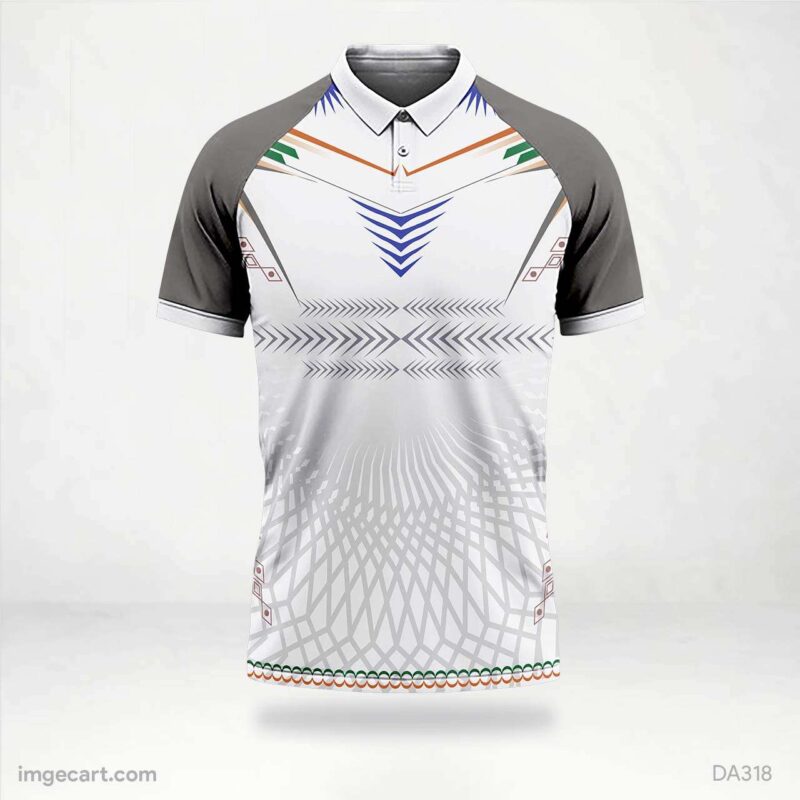 Volleyball Jersey Design Grey with white