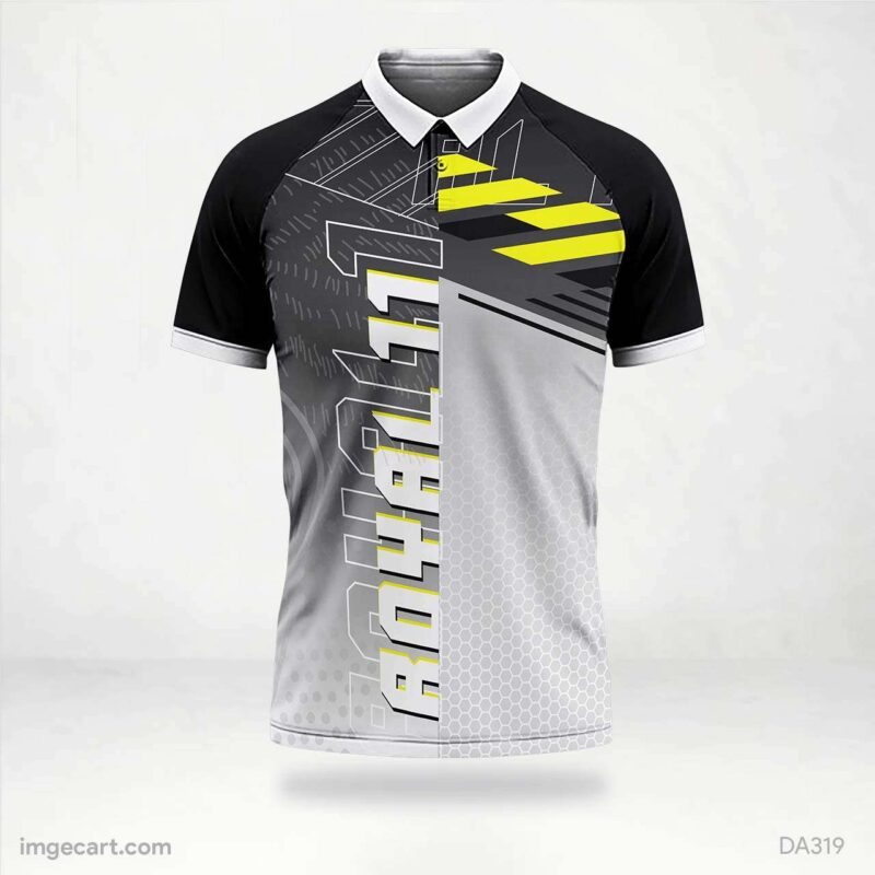 E-sports Jersey Design black and grey with yellow pattern